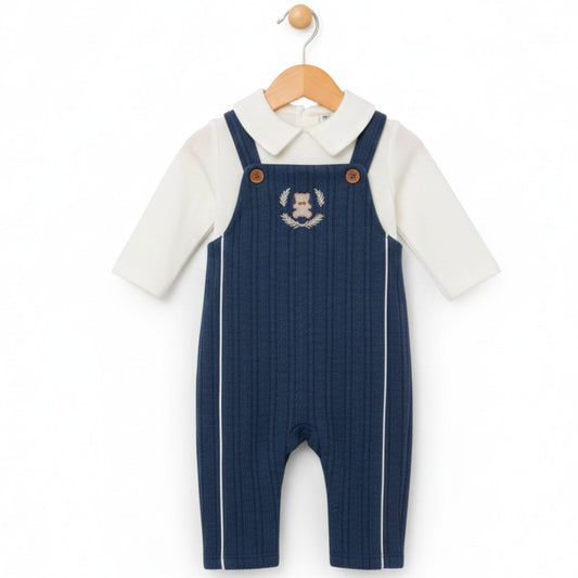 Bear Crest Pinstripe Navy Set