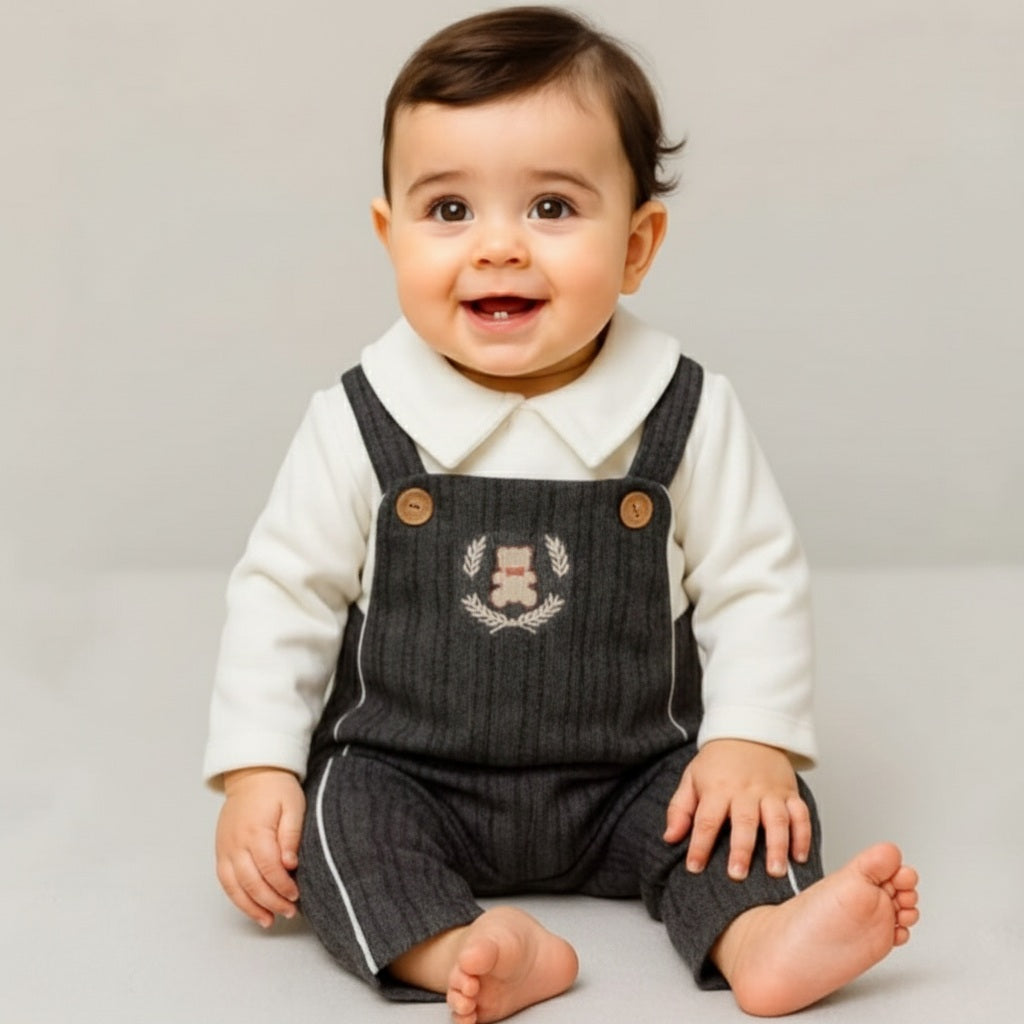 Bear Crest Pinstripe Gray Set