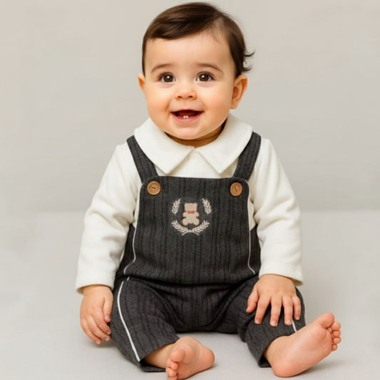 Bear Crest Pinstripe Gray Set