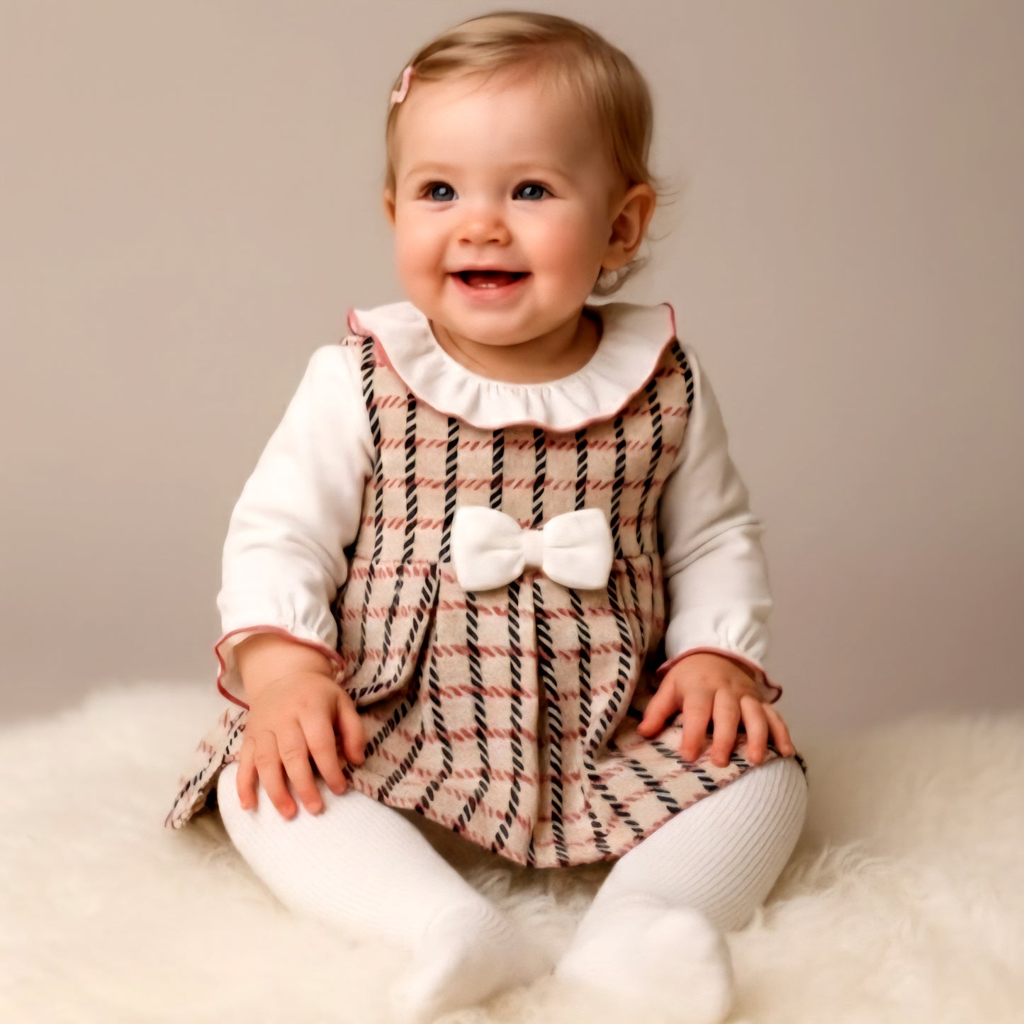 Plaid & Ruffle Bow Dress