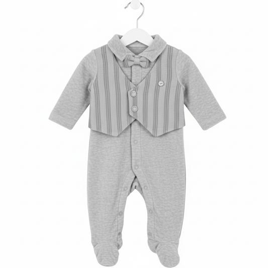 Striped Vest Footed Onesie