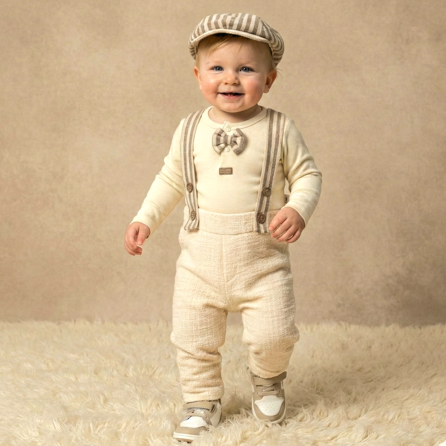 Vintage Suspenders Charm – Baby Boy Outfit