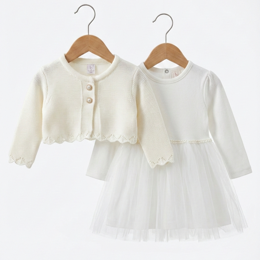 Pearl Elegance – Baby Girl Dress Set