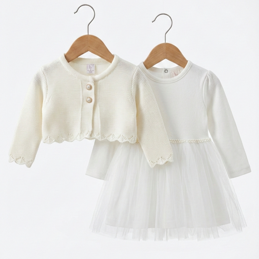 Pearl Elegance – Baby Girl Dress Set
