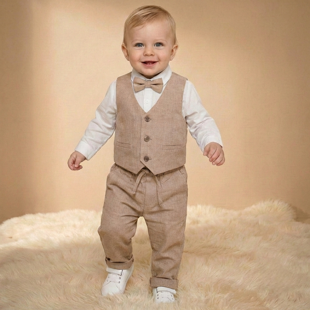 Beige Gentleman Style – Baby Boy Outfit
