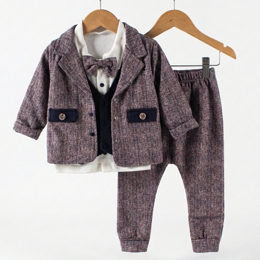 Tweed Elegance – Baby Boy Formal Set