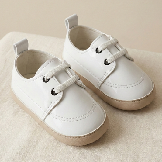 White Gloss Charm – Baby Boy Shoes