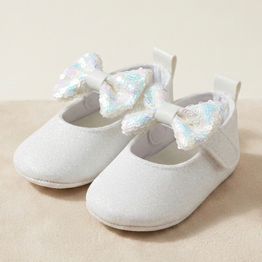White Sparkle Charm – Baby Girl Shoes