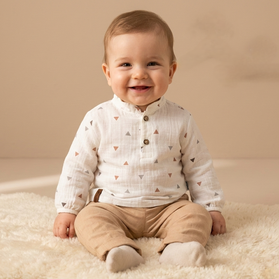 Ecru & Taupe Style – Baby Boy Outfit