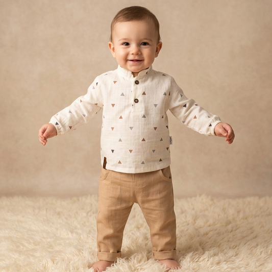 Ecru & Taupe Style – Baby Boy Outfit