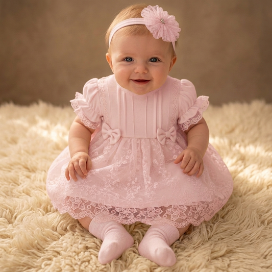 Petals & Bows – Pink Baby Ensemble