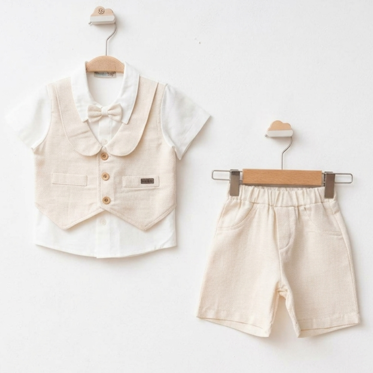 Sandstone Charm – Baby Boy Linen Set