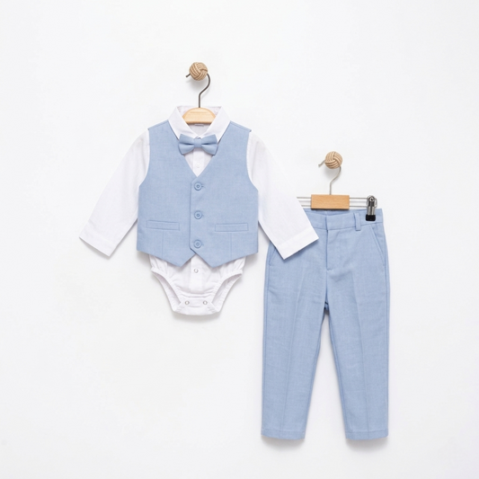 Pastel Blue Charm – Baby Boy Suit Set