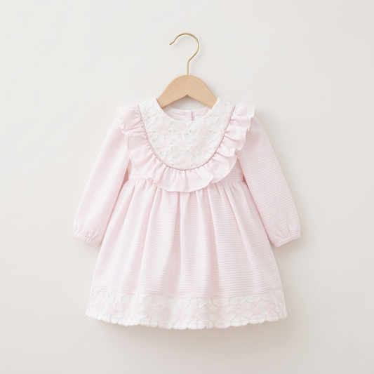 Blush Lace Bloom – Baby Girl Pink Dress