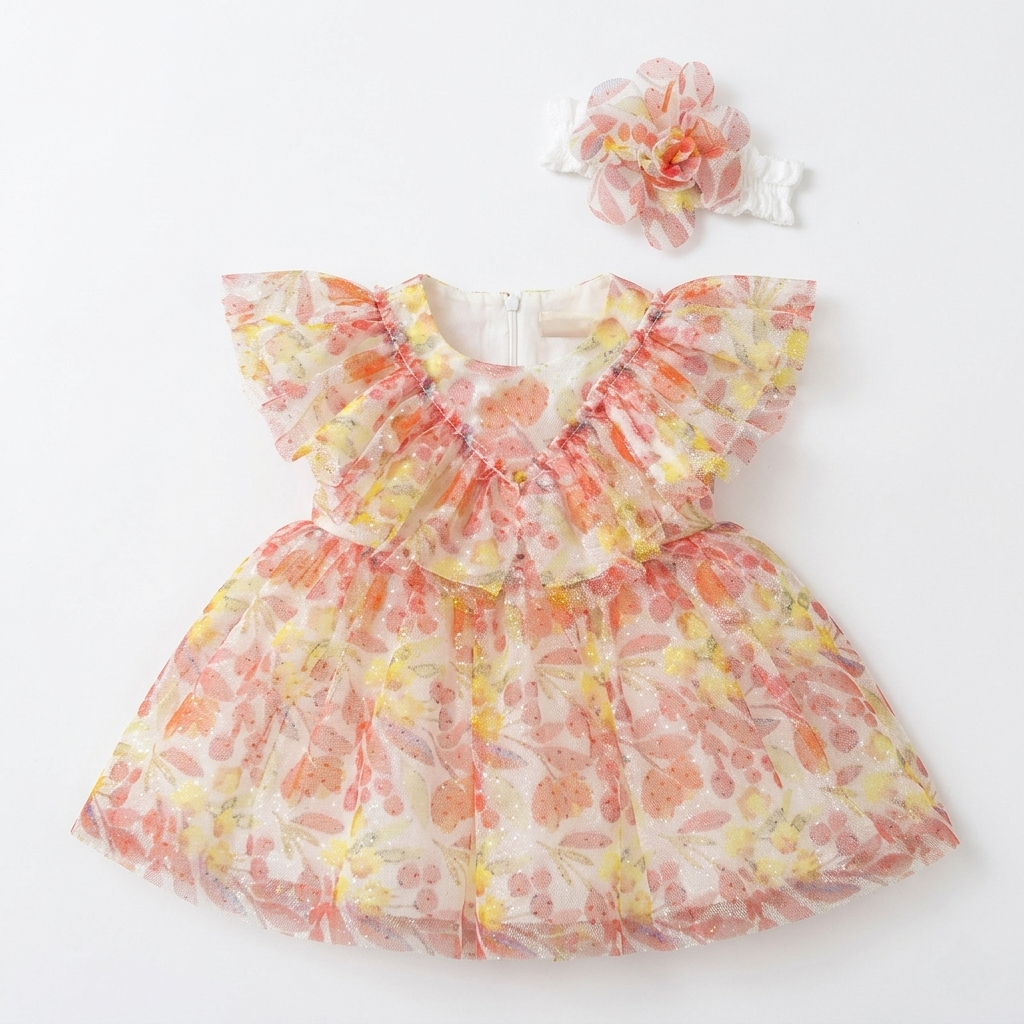 Peach Blossom Garden – Baby Girl Dress Set