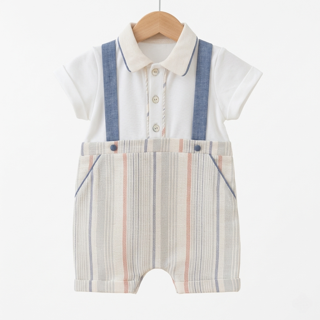 Vintage Stripes – Baby Boy Romper