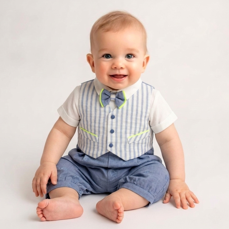 Azure Glow – Baby Boy Romper