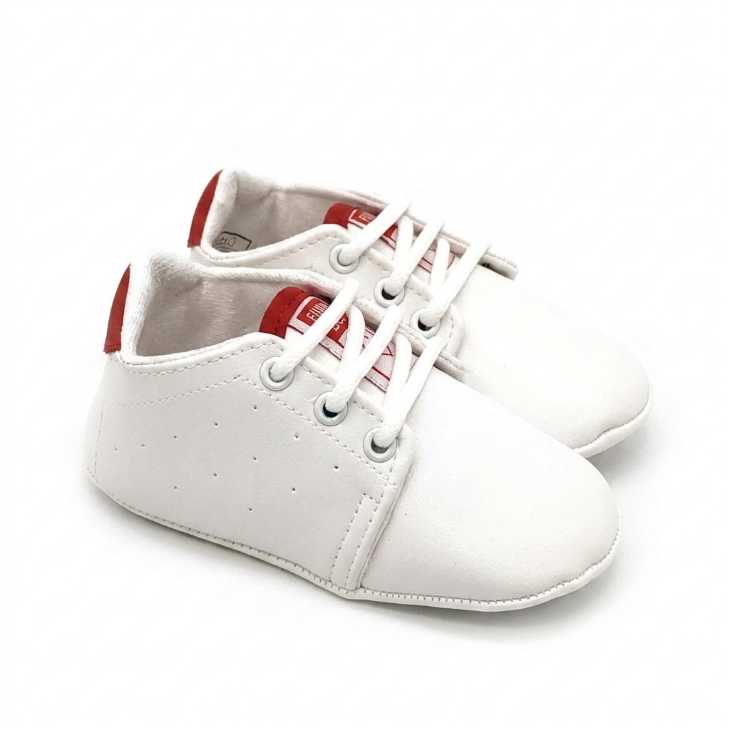 The Classic First-Steps Sneaker – White/Red