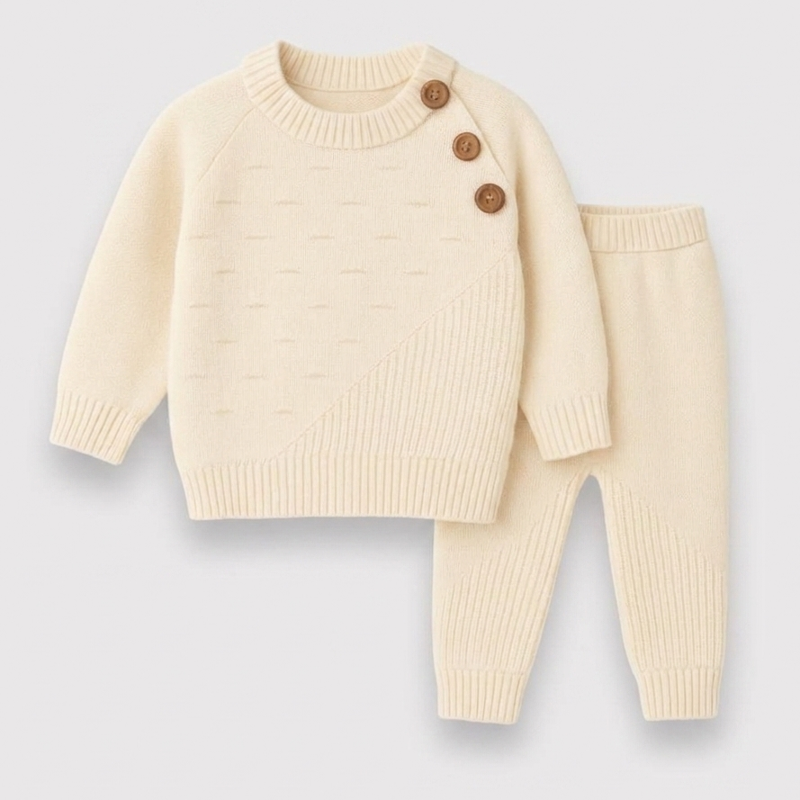 The Alexander 2-Piece Knit Sweater Set – Soft Cream