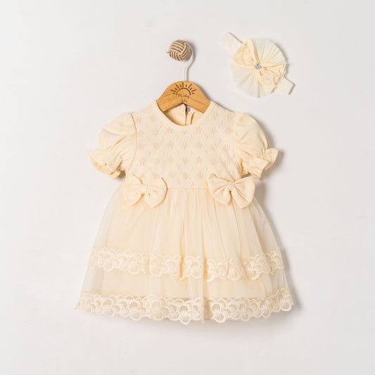 Pearl Blossom – Baby Dress with Headband