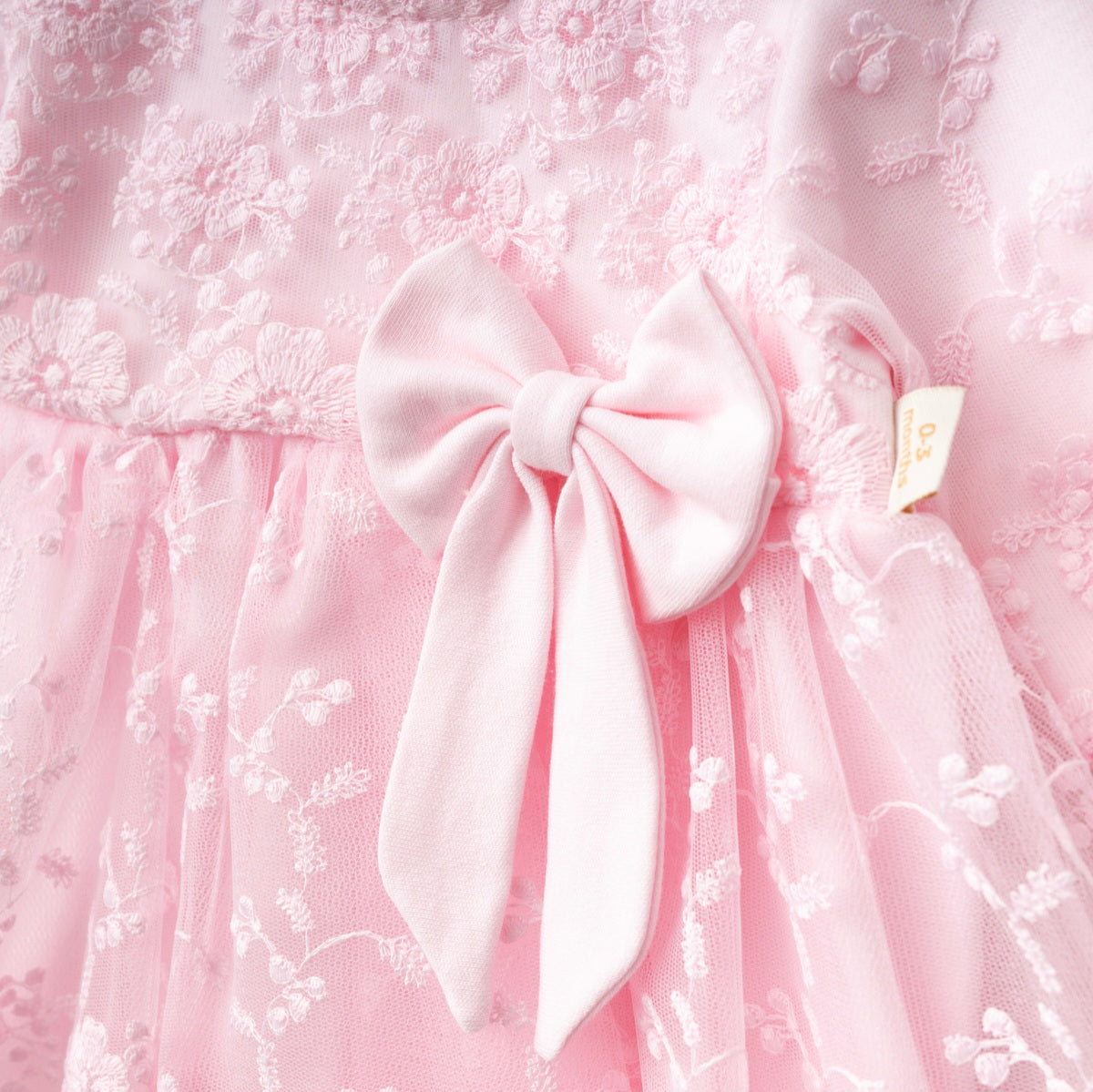 Vintage Pink Floral Lace Baby Party Dress & Headband Set