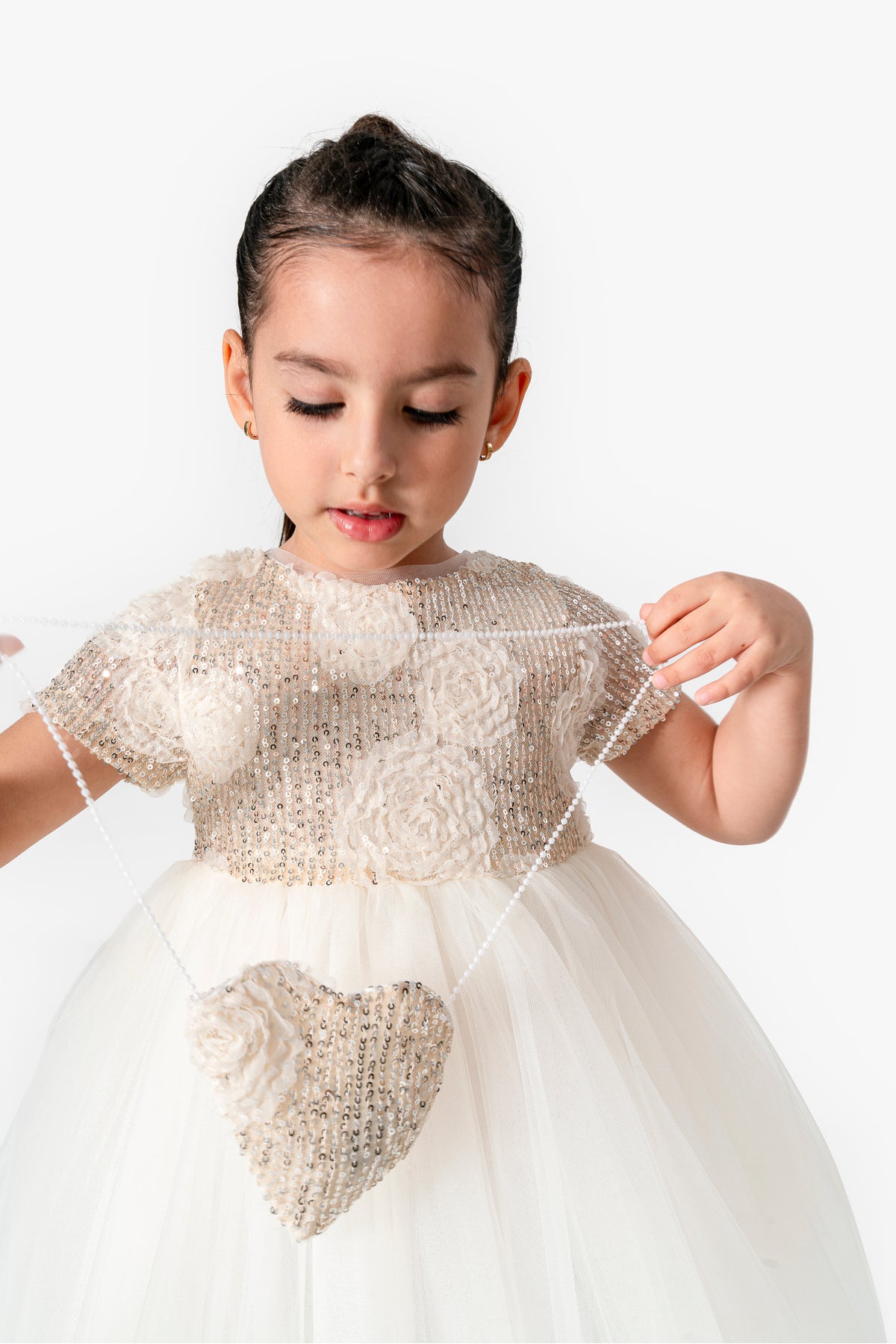Champagne Baby Girl Party Dress – Sequins & Tulle
