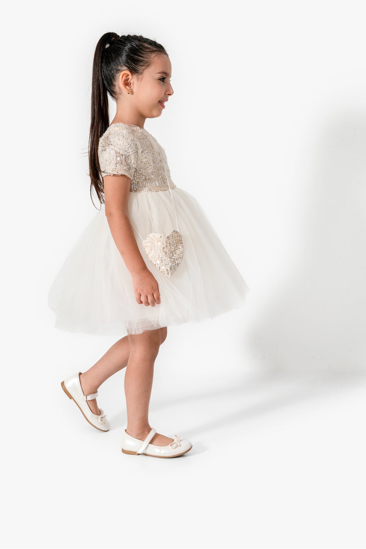 Champagne Baby Girl Party Dress – Sequins & Tulle