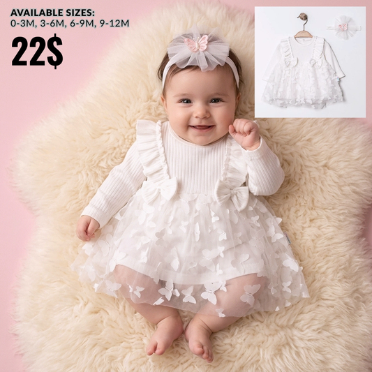 Butterfly Whisper – Baby Girl Dress Set