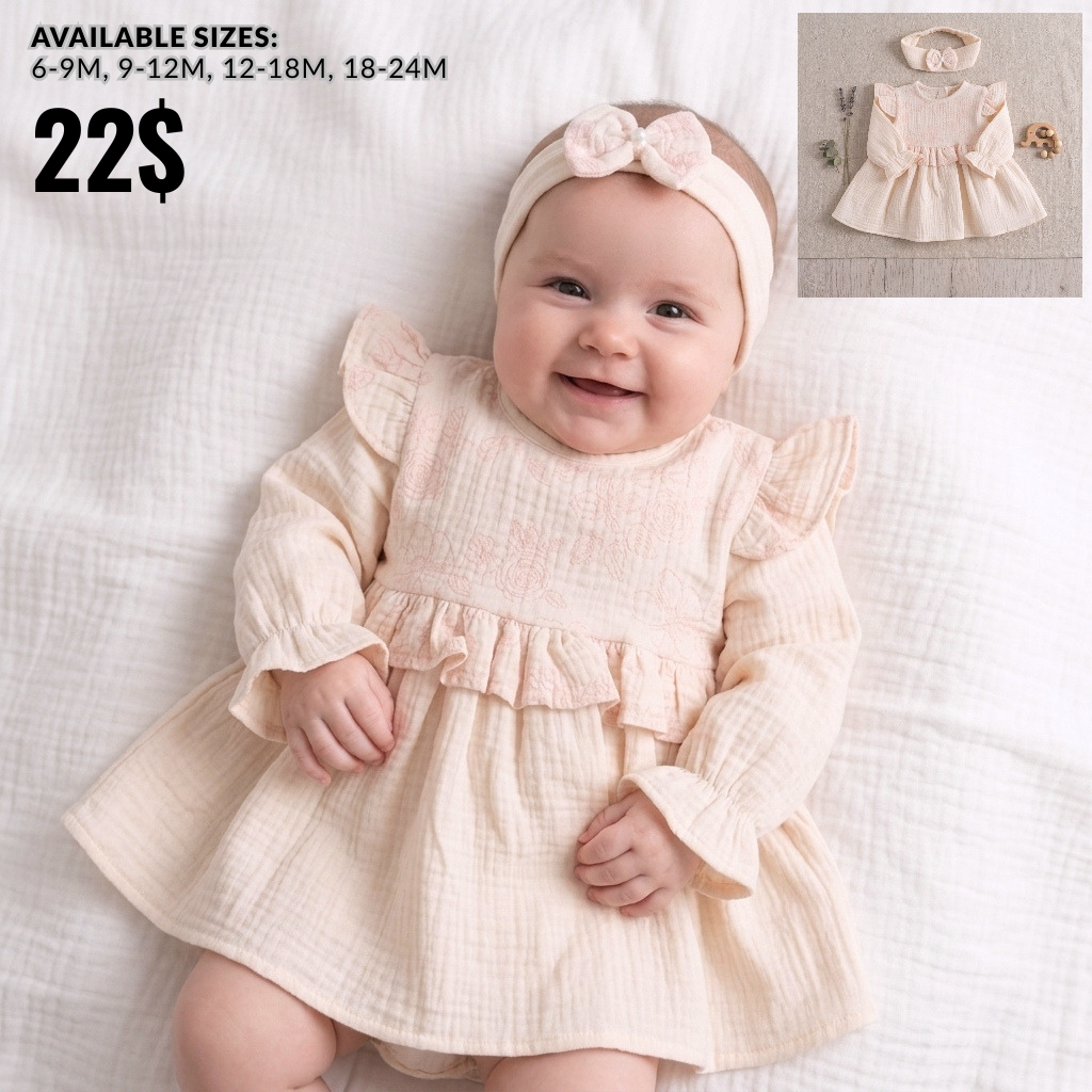 Blush Whisper – Baby Girl Dress Set