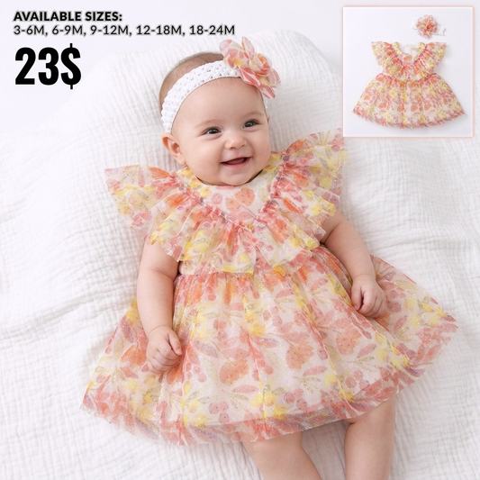 Peach Blossom Garden – Baby Girl Dress Set