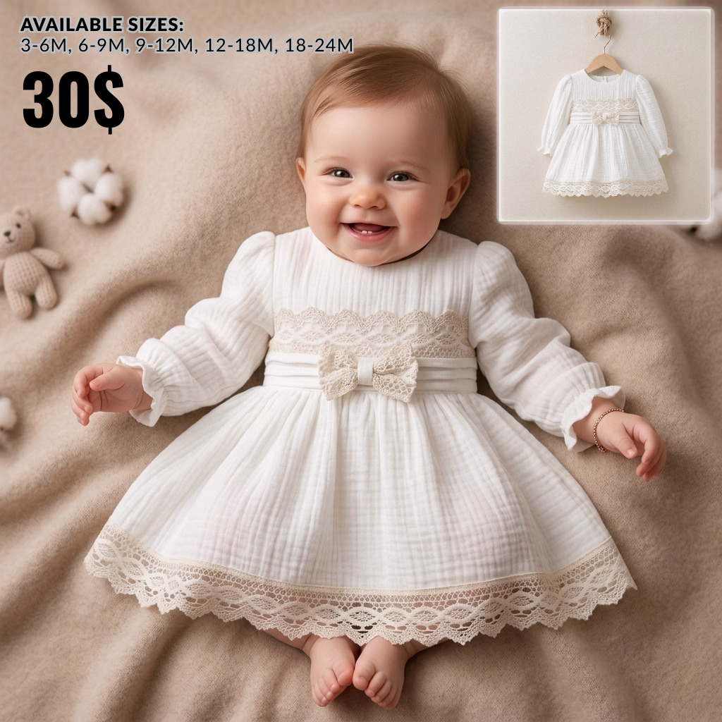 Ivory Lace Whisper – Baby Girl Dress