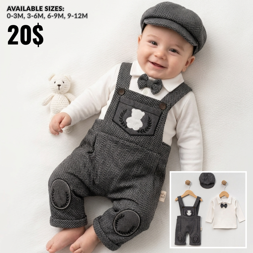 Herringbone Heritage – Baby Boy Outfit Set