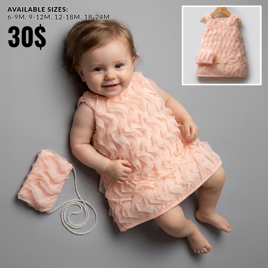 Peach Petal Charm – Baby Girl Dress