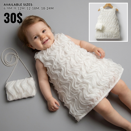Feathered Grace – Baby Girl Dress Set
