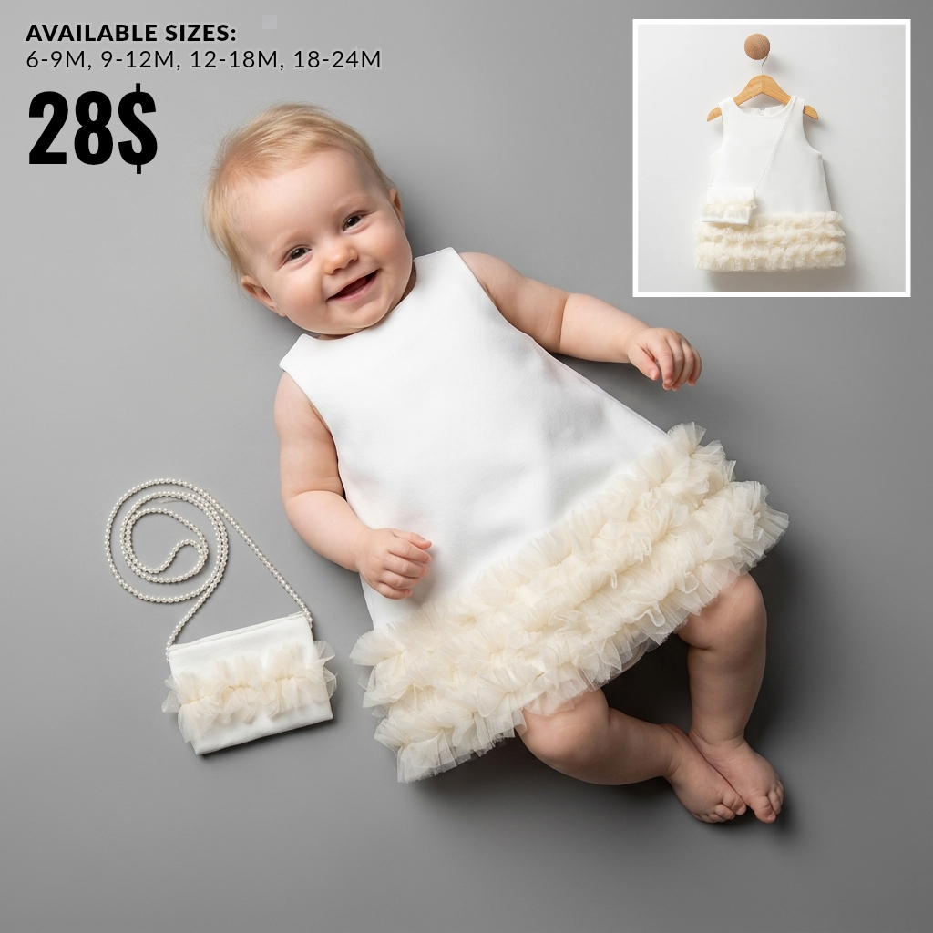 Ruffled Elegance – Baby Girl Dress Set