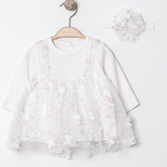 Floral Tulle Dress & Headband Set
