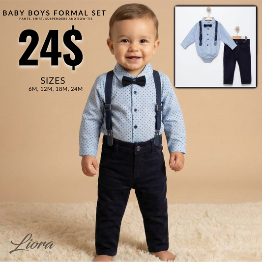 Baby Boy Formal Outfit Navy & Pointed Blue