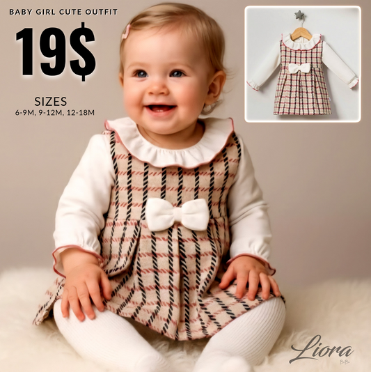 Plaid & Ruffle Bow Dress