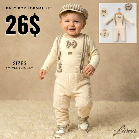 Vintage Suspenders Charm – Baby Boy Outfit
