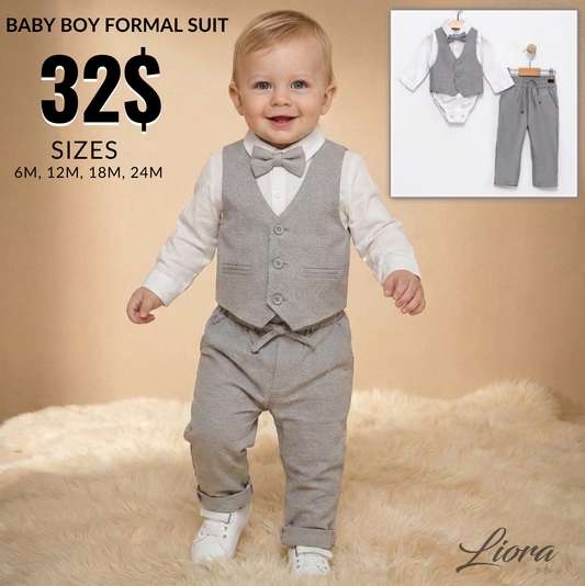 Gray Gentleman Style – Baby Boy Outfit