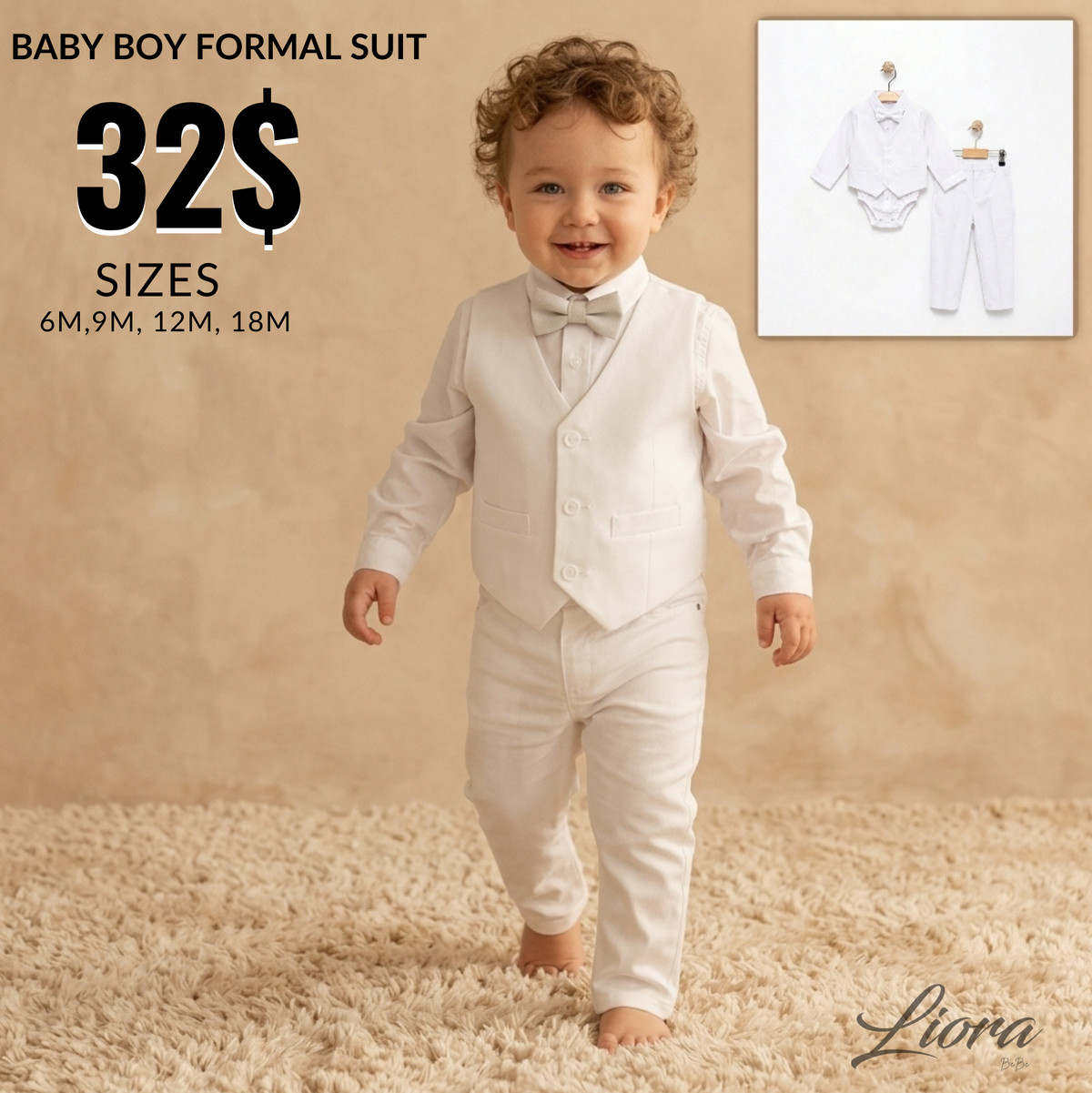 White Elegance – Baby Boy Suit Set