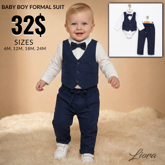 Midnight Navy Charm – Baby Boy Suit Set