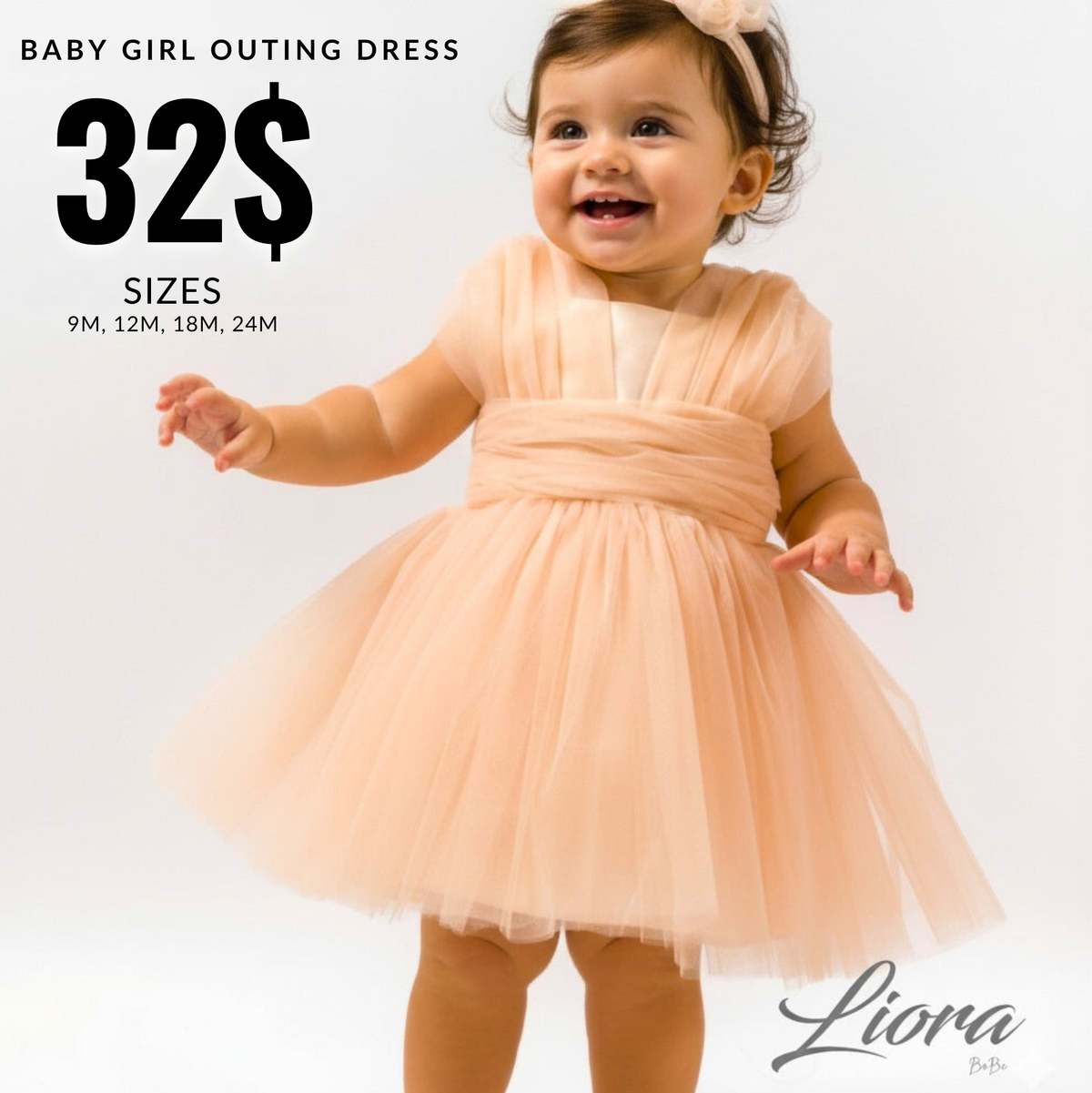 Baby Girl Saumon Outing Dress