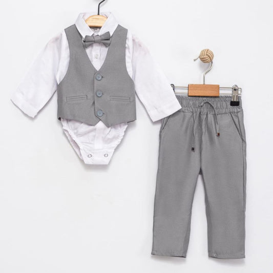 Gray Gentleman Style – Baby Boy Outfit