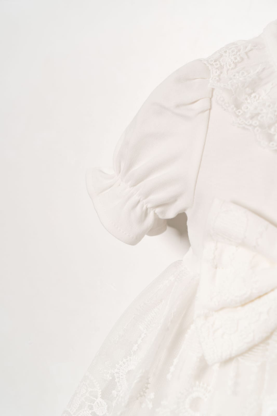 White Baby Girl Lace Dress – Bow & Headband Set