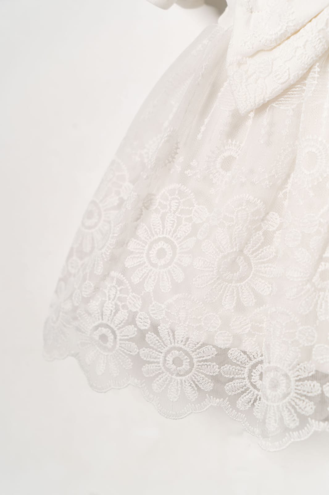 White Baby Girl Lace Dress – Bow & Headband Set
