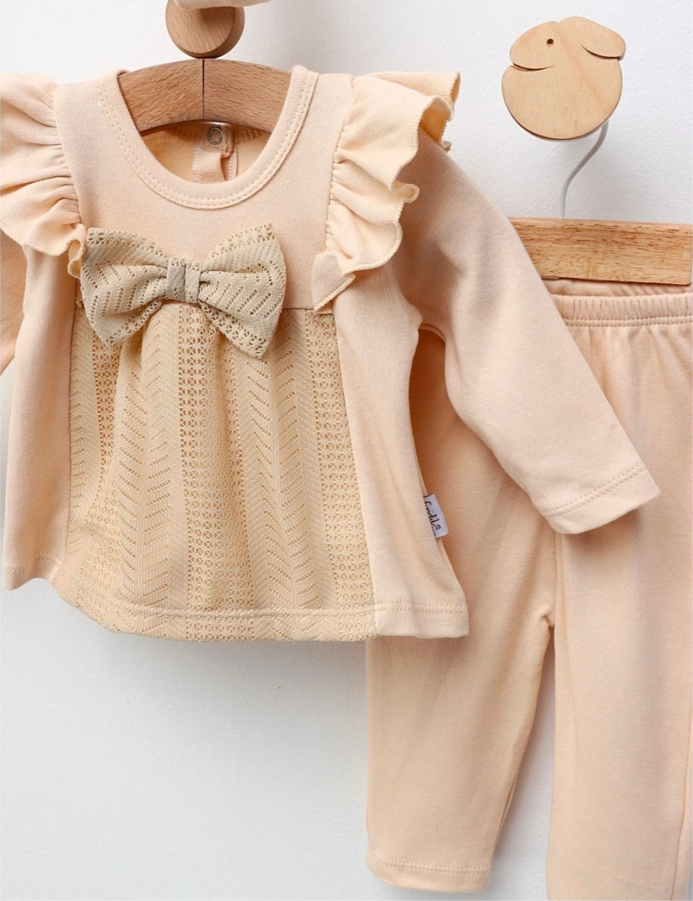 The "Sweet Bow" Baby Set Cream