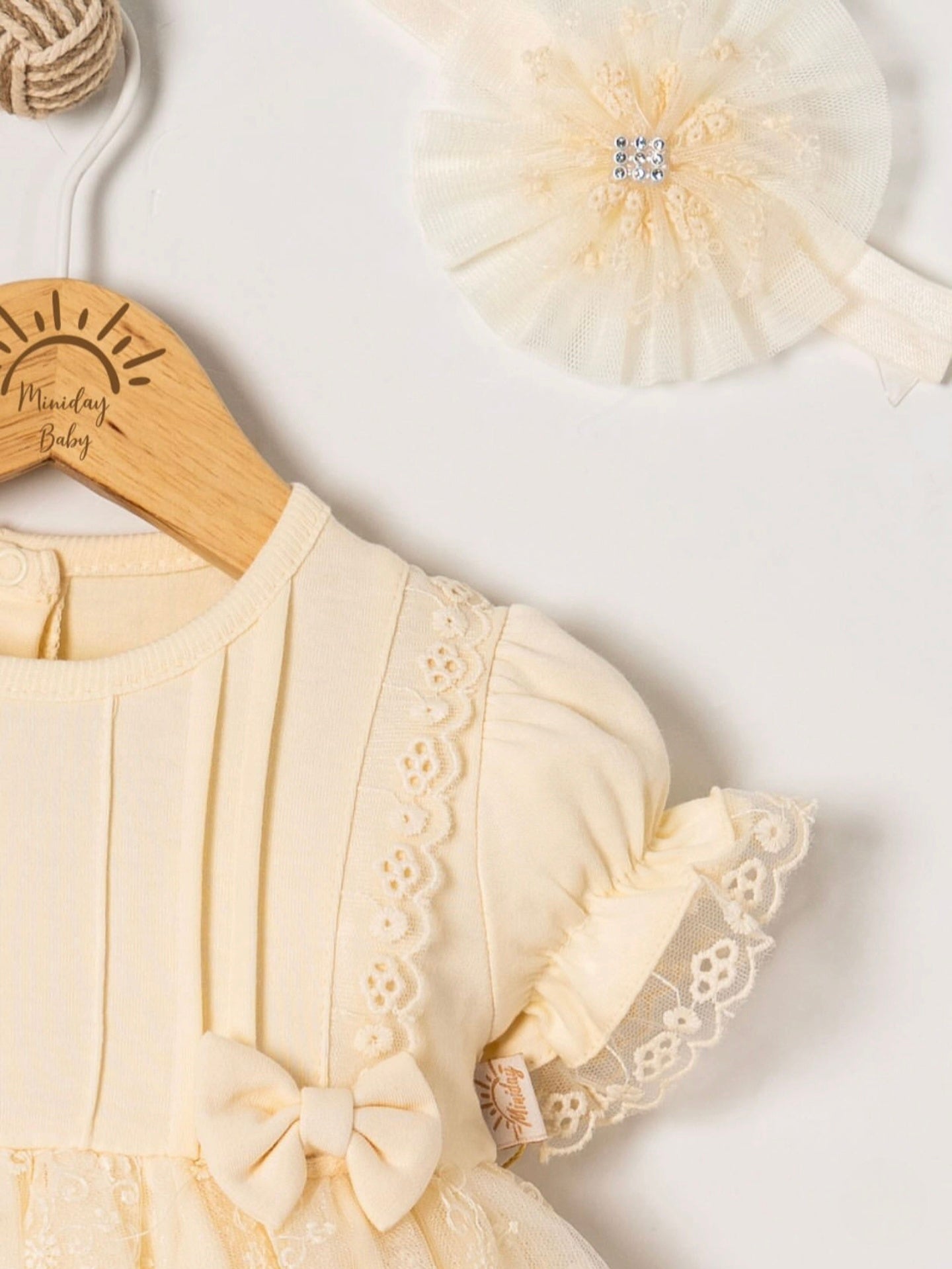 Ivory Whisper – Baby Dress with Headband