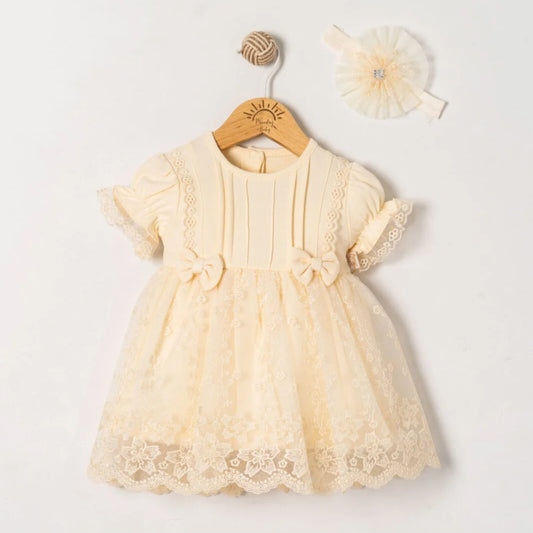 Ivory Whisper – Baby Dress with Headband