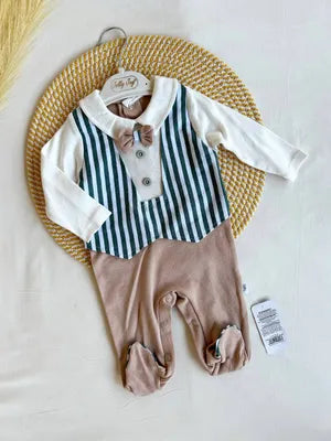 Striped Vest & Bow Tie Romper